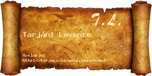 Tarjáni Levente névjegykártya